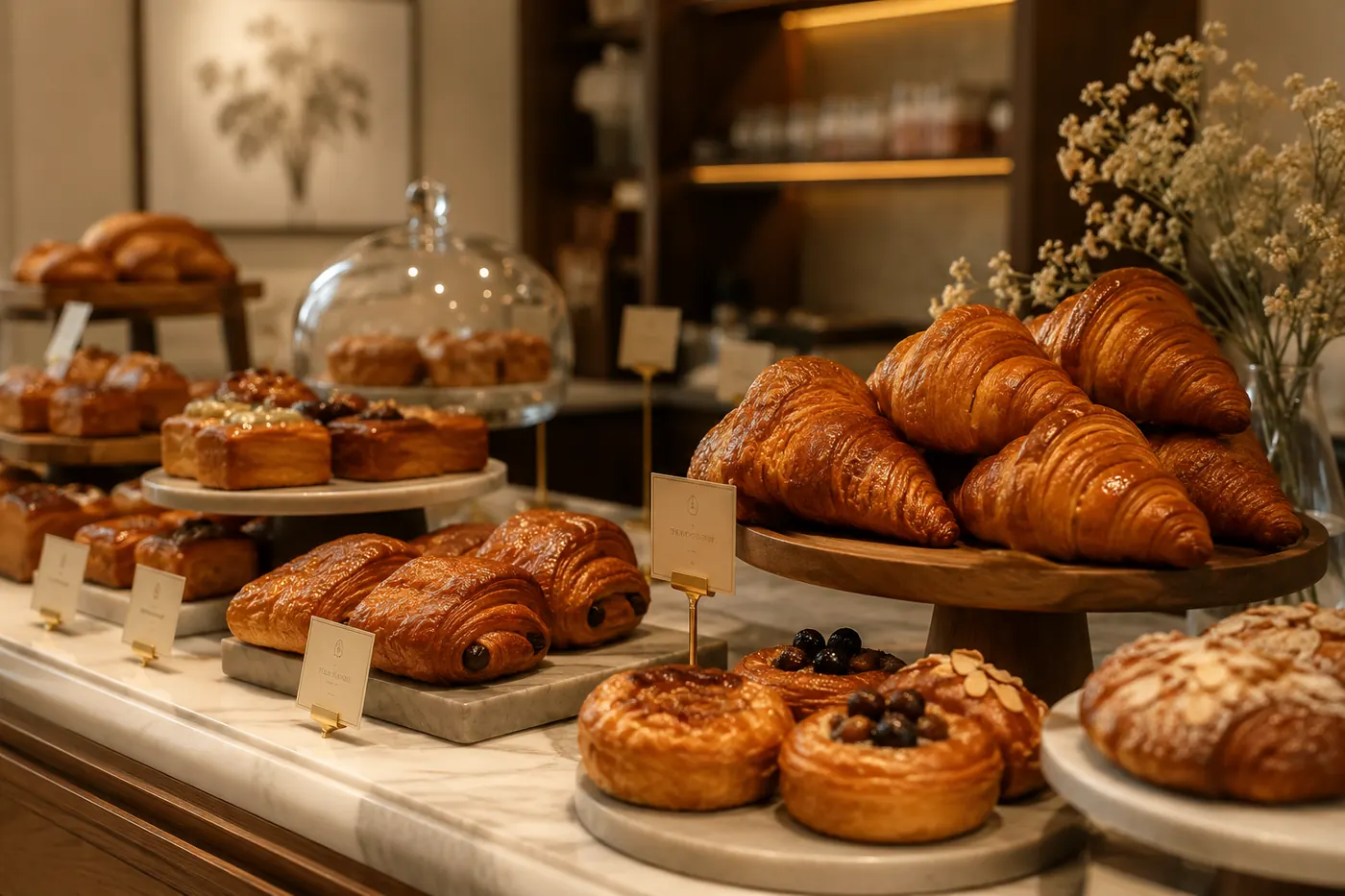 Fresh pastries on display